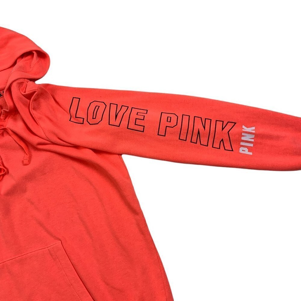PINK Victoria's Secret Pull-Over Lace-Up Hoodie Women's Size Medium - Picture 3 of 5
